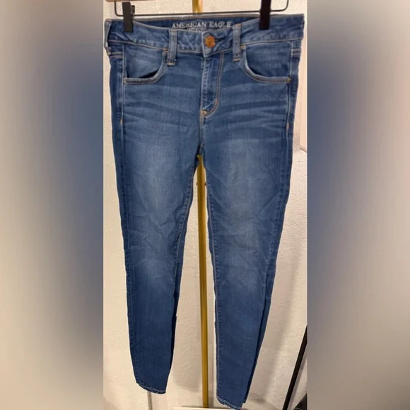 American Eagle Jegging Jeans Size 6 Regular Medium Wash Stretch Skinny Fit - Picture 3 of 12